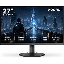 Amazon.co.jp: KOORUI ゲーミングモニター 27インチ WQHD (2560x1440
